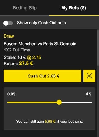 Rishikimi i betFirst 3 betFirst cashout option
