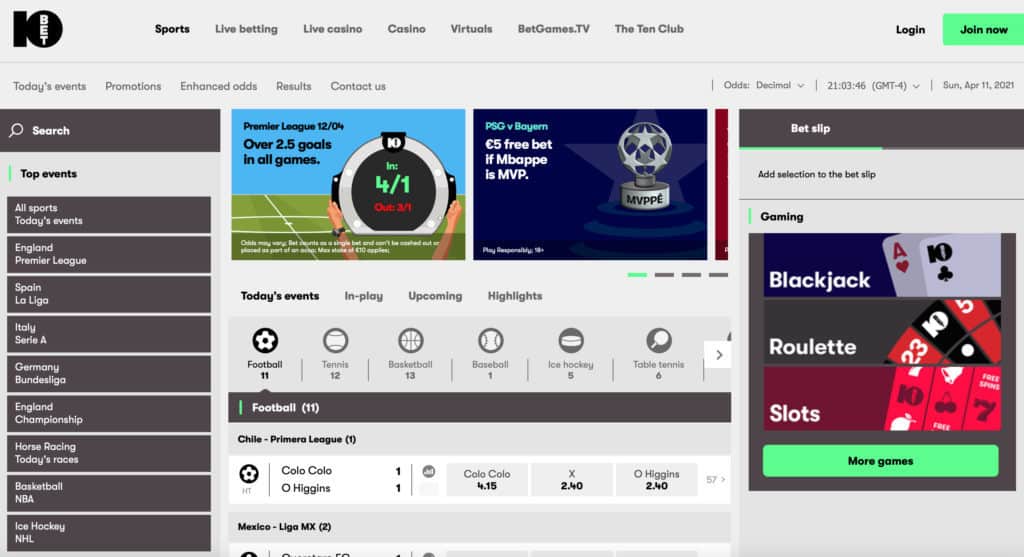 10bet Sports Review 2024 2 10bet homepage